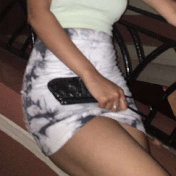 Talula white and blue tie-dye mini skirt - Picture 3 of 3